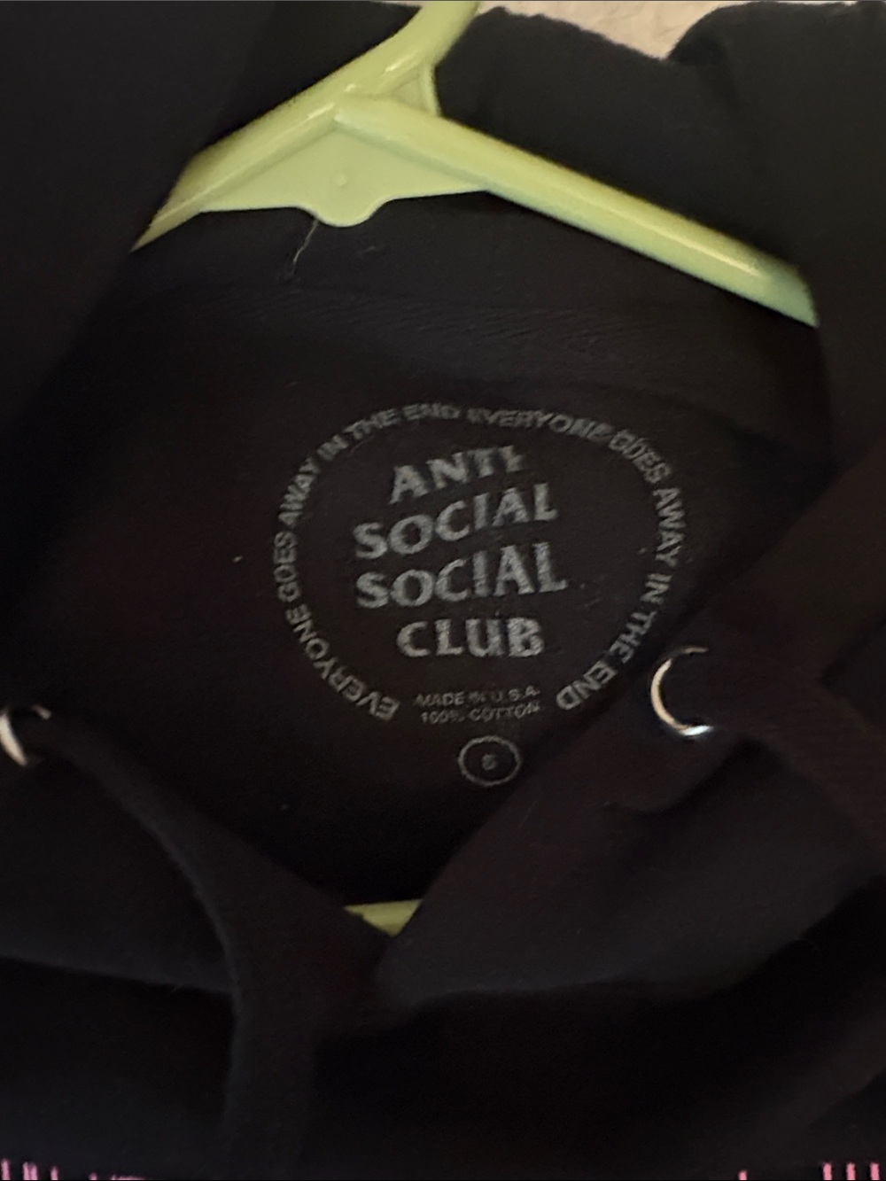 Anti Social Social Club Black Hoodie with Pink Graphics - Picture 2 of 3